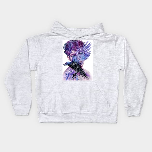 Double Exposure Kids Hoodie by xxdoriana